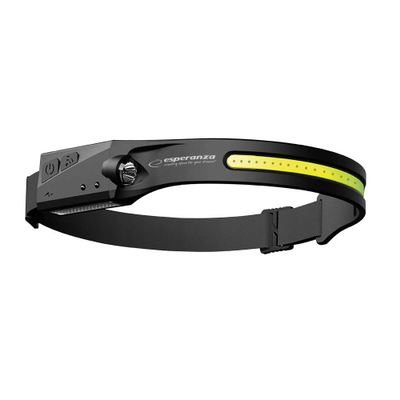 Dritë koke Esperanza Athena EOT067, LED COB 240 lumen, rikarikueshme, e zezë