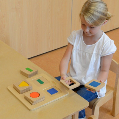 Lodër druri Masterkidz Shapes and Colors, shumëngjyrëshe