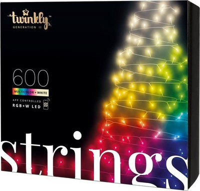 Drita dekorative LED Twinkly Strings TWS600SPP, 600 llampa RGB+W, WiFi, shumëngjyrëshe