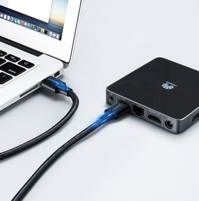 Kabllo USB Ugreen USB 2.0 A në A, 0.25m, e zezë