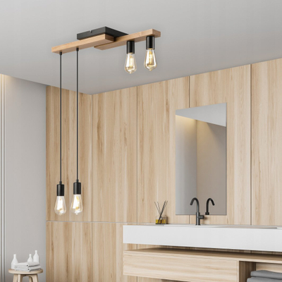 Llambë tavani Lamkur Cortina 50515, 4x15W, E27, lisi/e zezë