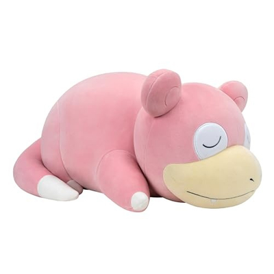 Lodër pelush Pokemon Slowpoke duke fjetur, 18", 46 cm, rozë