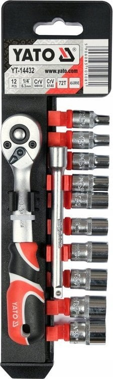 Set çelësash gotë Yato YT-14432, 12 copë, 1/4", CrV