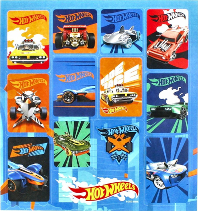 Ngjitësa Sticker Boo Hot Wheels Square, shumëngjyrësh