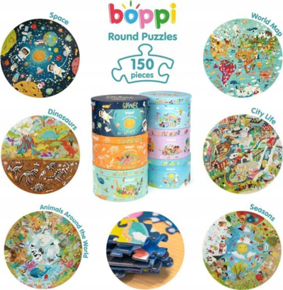 Puzzle për fëmijë Boppi Dinosaurs, 150 pjesë, karton i ricikluar, shumëngjyrësh