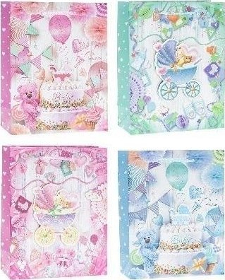 Qese dhuratash Rozette Pop up Bag 3D Birth, 26x32x10cm, shumëngjyrëshe