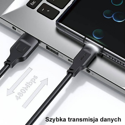 Kabllo USB Usams Lithe, USB A në USB C 1.2m, 66W, lejla