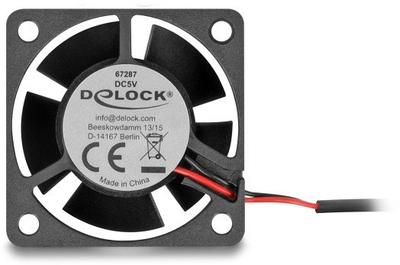 Ventilator axial për PC Delock 40mm, 5 V DC, 40 x 40 x 20 mm, i zi