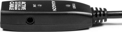 Кабел USB Axagon ADR205, USB-A во USB-A, 5 m, црн