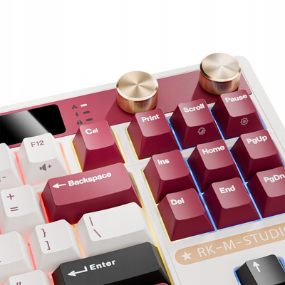 Механичка тастатура Royal Kludge RK M87 TKL, три-режими, RGB, Cream прекинувачи, црна