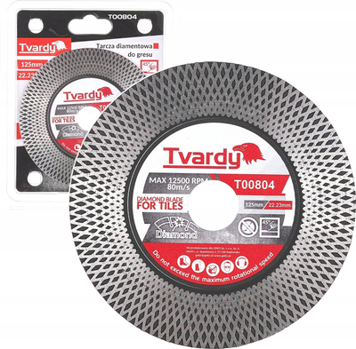 Disk diamanti për pllaka Tvardy T00804, 125mm, vrimë 22.23mm, gri