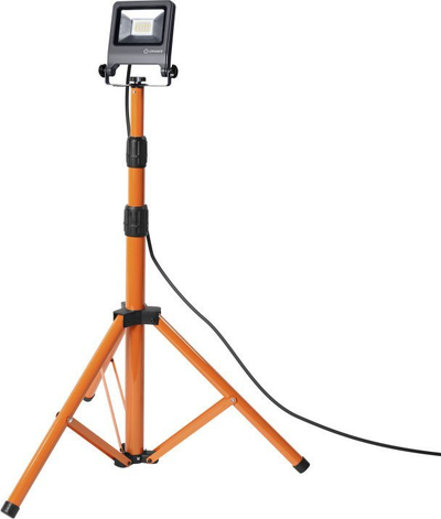 Prozhektor pune LED Ledvance Worklight, 20W, me tripod që rregullohet, portokalli