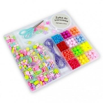 Set krijues me rruaza shumëngjyrëshe Colorful Beads With Accessories, 530 copë, për byzylykë dhe varëse