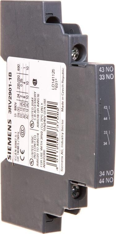 Kontaktor ndihmës anësor Siemens 3RV2901-1B, 2NO, 4A 230V AC