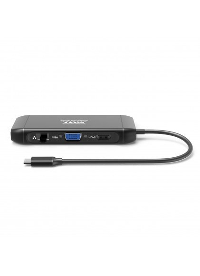 USB Hub USB-C Portdesign, 4K, 100W, 7 pajisje, e zezë