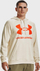 Bluzë me kapuç Under Armour Rival Fleece Big Logo, për burra, krem me logo portokalli