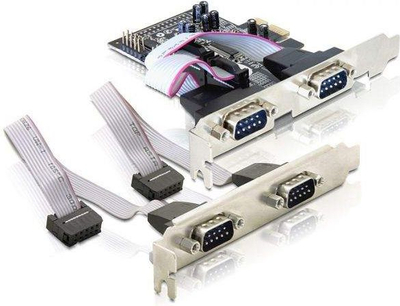 Kontrollues Delock PCIe x1 - 4x RS-232 DB9 (89178)