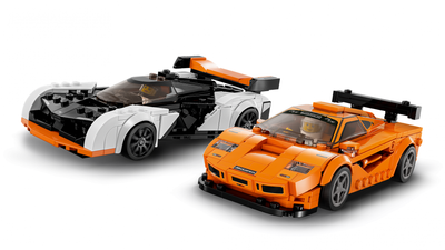 Lodra LEGO Speed Champions McLaren F1 LM dhe Solus GT, set ndërtimi, portokalli