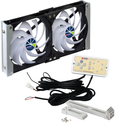 Ventilator frigoriferi Titan TTC-SC20(C)V2+, dual fan 140mm, IP55, i bardhë