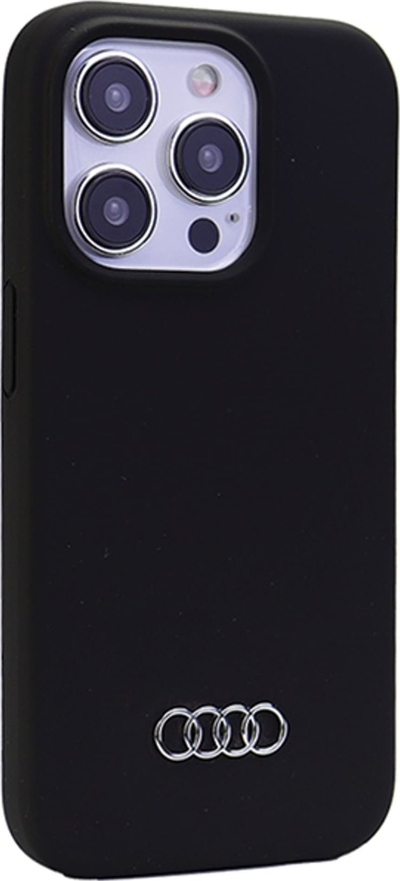 Kapak telefoni Audi Silicone Case për iPhone 15 Pro 6.1", silikon, i zi