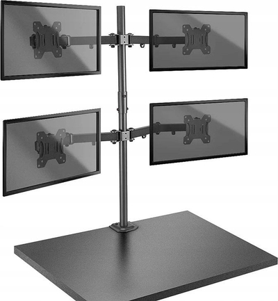 Mbajtëse tavoline për monitorë Lindy 40659, për 4 monitorë 17" 28", çelik, e zezë