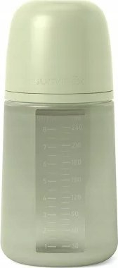 Biberon All Silicone, 240ml, silikon i butë, i gjelbër