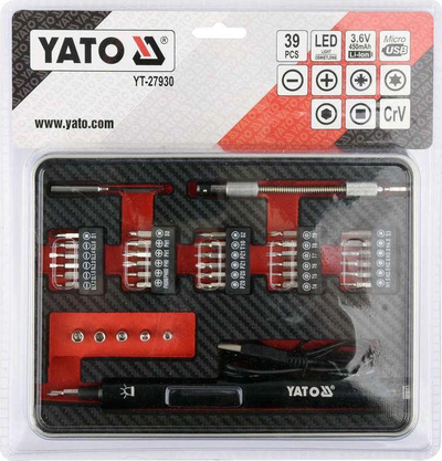 Set vegla pune Yato Precision AKU, 3.6V, 39 pjesë