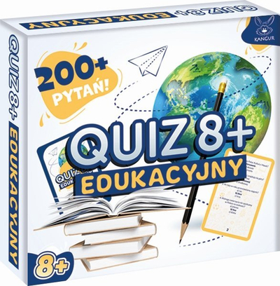 Lojë edukative Kanguru Learning Quiz 8+, kuiz për kalamaj, 8+ vjeç, me shumë ngjyra