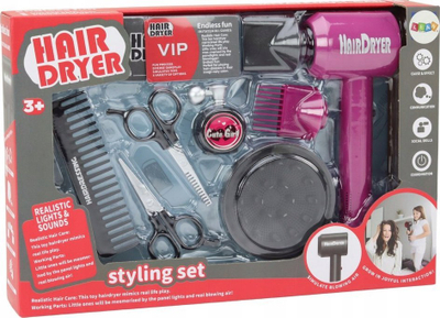 Set lojrash parukerie Leantoys Hairdressing Set Beauty Salon, 10 pjesë, shumëngjyrësh