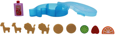 Set loje Happy Friend Lunch Box, për kukulla, 10 pjesë, blu transparente