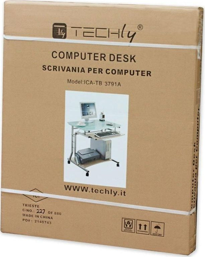 Tavolinë kompjuteri Techly Desk, 75 x 60 cm, me rrota, kafe