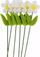 Ornament dekorativ për punime dore Felt Flower On Wire, set 6 copë, i bardhë