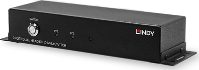 Switch KVM Lindy, 2 porta, DisplayPort 4K, USB, i zi