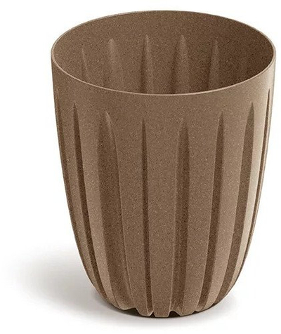 Vazo dekorative Prosperplast Wario Eco Wood, plastike, për bimë, ngjyrë natyrale druri