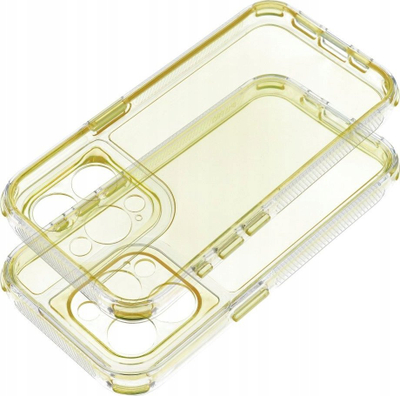 Mbrojtëse telefoni Matrix Clear për iPhone 14, transparente me një lloj nuance të verdhë