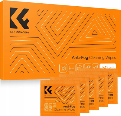 Lecka pastruese antimagullim K&amp;F Concept KF08.034, 50 copë, për lente dhe syze, portokalli