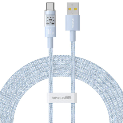 USB во Type C кабел Baseus Gem, 100W, 2m, сина Galaxy