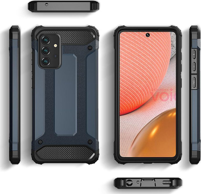 Mbrojtëse telefoni Hybrid Armor për Samsung Galaxy A72 4G, TPU edhe plastikë e fortë, antishok, e zezë