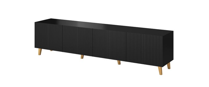 Komodë TV Cama Furniture Pafos, 200x42x52 cm, e zezë mat