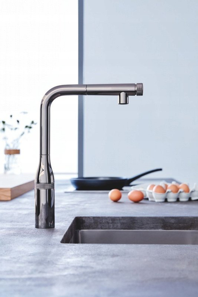 Rubinet kuzhine Grohe Essence SmartControl 31615A00, një rrugësh, montim mbi lavaman, grafit i errët