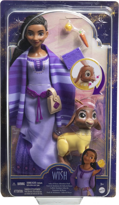 Kukull Mattel Disney Wish Asha of Rosas, set me kec dhe aksesore, lejla