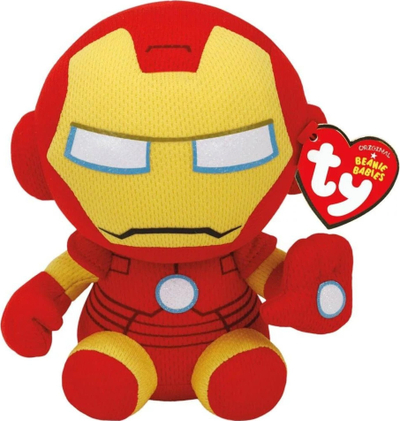 Lodër pelushi TY Marvel Iron Man, madhësi e vogël, shumëngjyrëshe