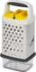 Ренде за кујна Џозеф Џозеф Multi-Grip Box Grater, со прецизни капси, со мерна сад, инокс бело