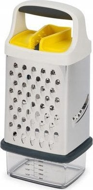 Ренде за кујна Џозеф Џозеф Multi-Grip Box Grater, со прецизни капси, со мерна сад, инокс бело