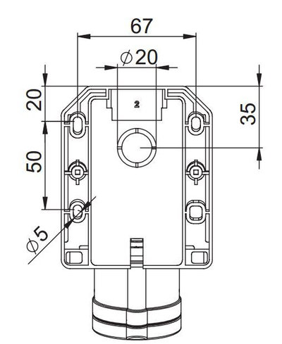 Prizë e fiksuar PCE 32A 400V 3P + Z IP44 124-6