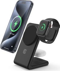 Karikues wireless Crong MagSpot 3in1 MagSafe, për iPhone Apple Watch AirPods, i zi