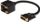 Adapter DVI PremiumCord, DVI-D 24+1 mashkull në 2x DVI-D 24+1 femër, i zi