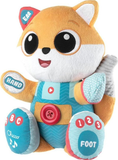 Lodër pelushi Chicco Fox Interactive Mascot, edukative, bilinguale PL EN, shumëngjyrëshe