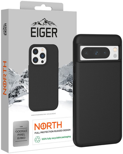 Kapak telefoni Eiger North për Samsung Galaxy A25 5G, dy shtresa, antirrëshqitës, i zi