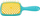 Furç flokësh Janeke Superbrush Large Flat, e madhe, yellow edhe aqua green